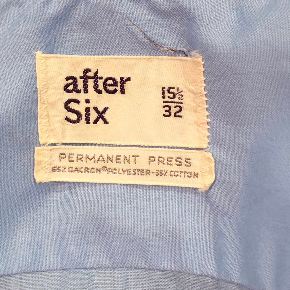 After Six Mens Vintage 70s Ruffle Tuxedo Shirt Blue Lace Trim 15.5 x 32 - Picture 8 of 9